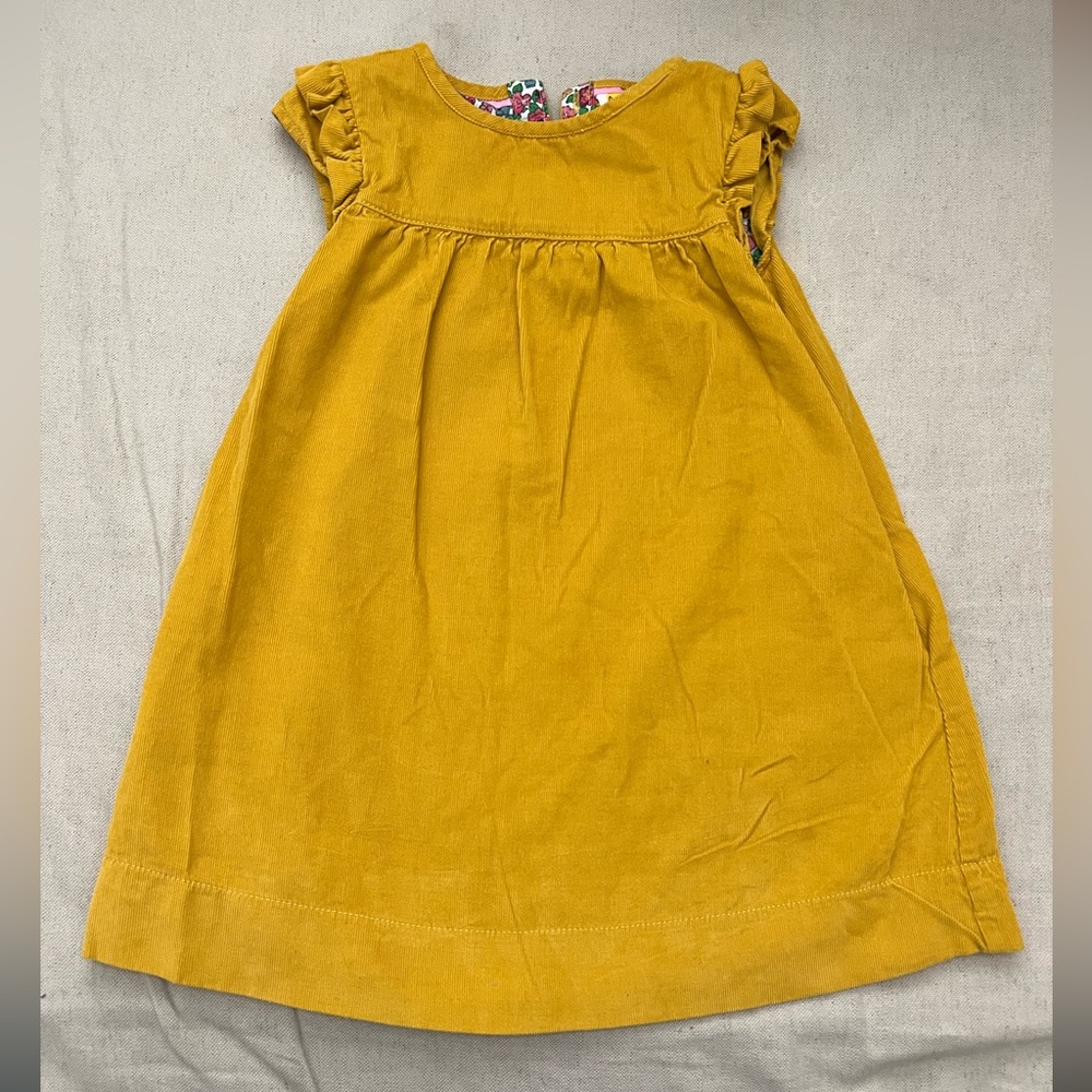Mini Boden gold corduroy dress, size 3-4 years - never worn